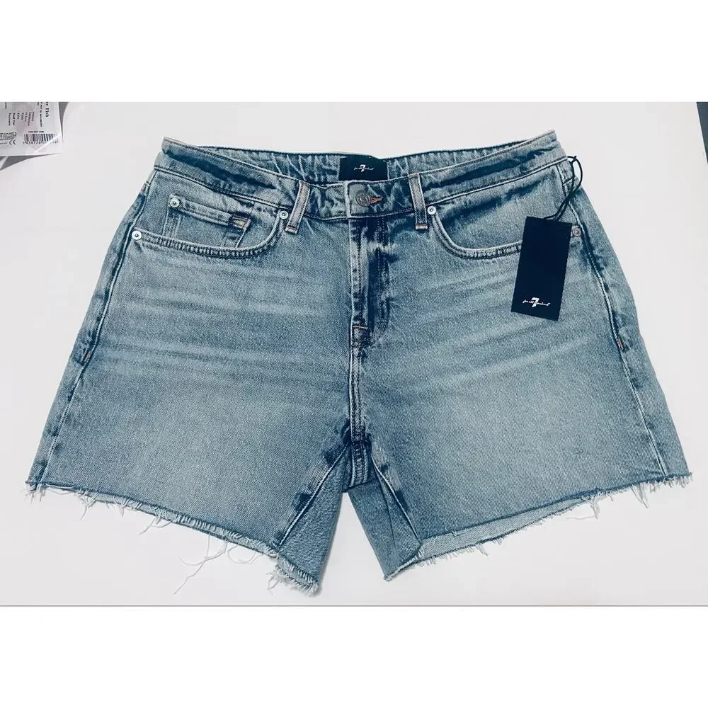 7 For All Mankind Monroe Long Denim Shorts, in Ode To. Size 29. NWT’s